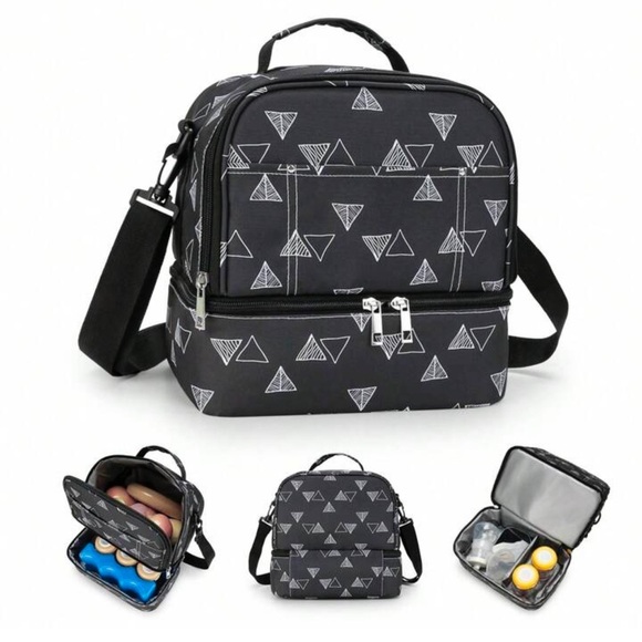 Lunch Bag for Women Double Deck Insulated Lunch Cooler Bag for Work-Picnic - Picture 1 of 9